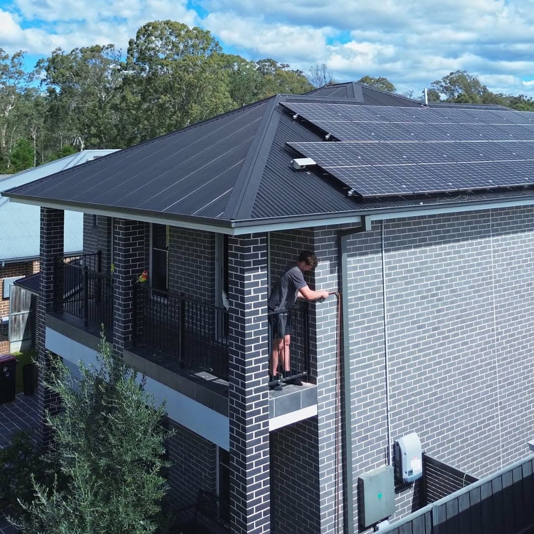 Pipework being run on a two-storey home