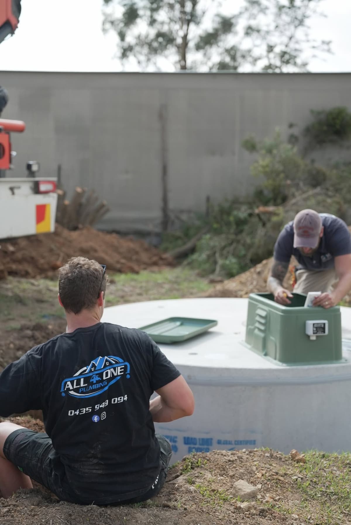 Josh and the crew setting up a new tank system