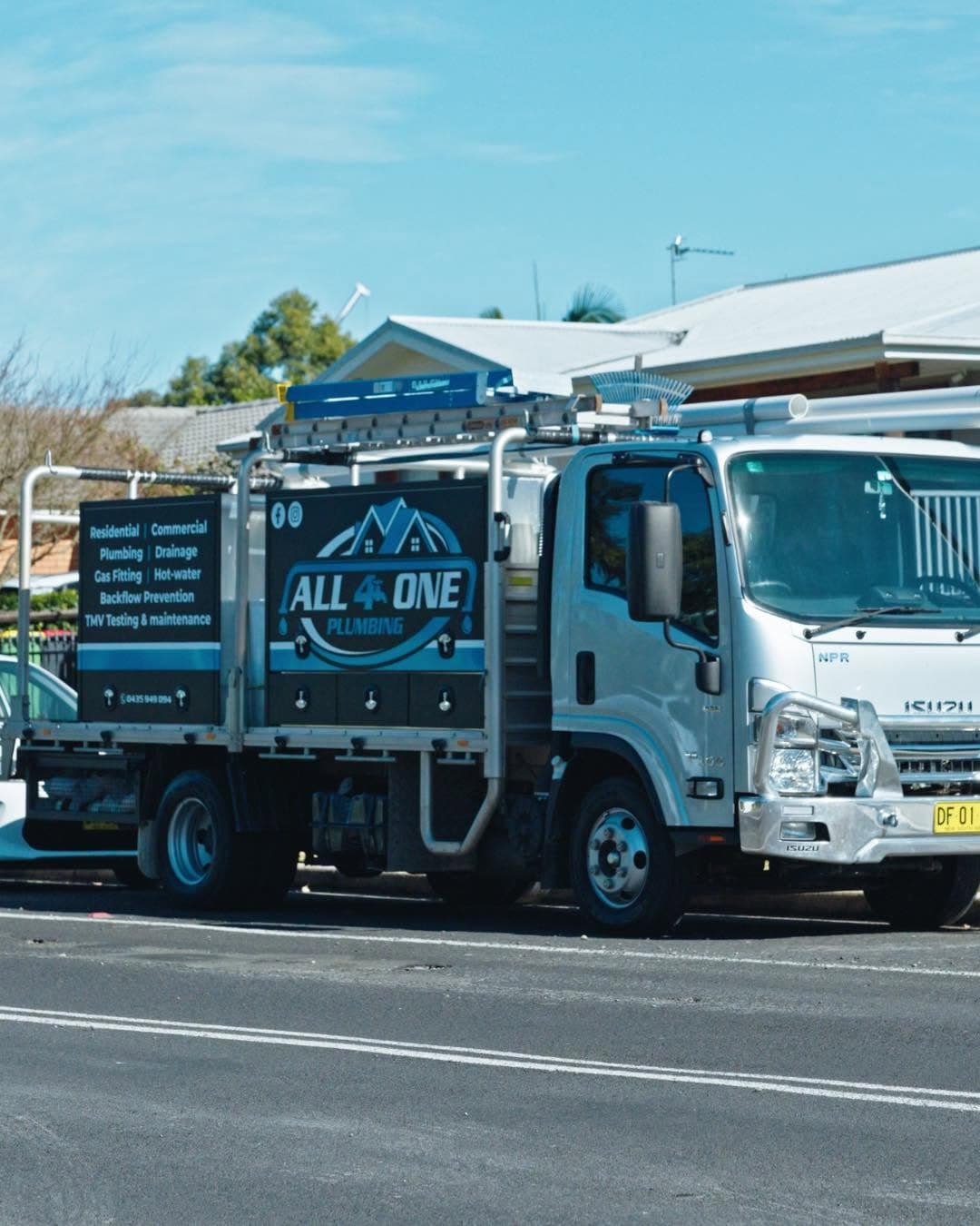 The truck out on a job in a Western Sydney street
